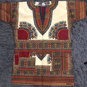 🦁Unisex African Print Dashiki Top Sz Small